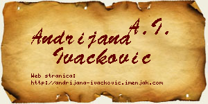 Andrijana Ivačković vizit kartica